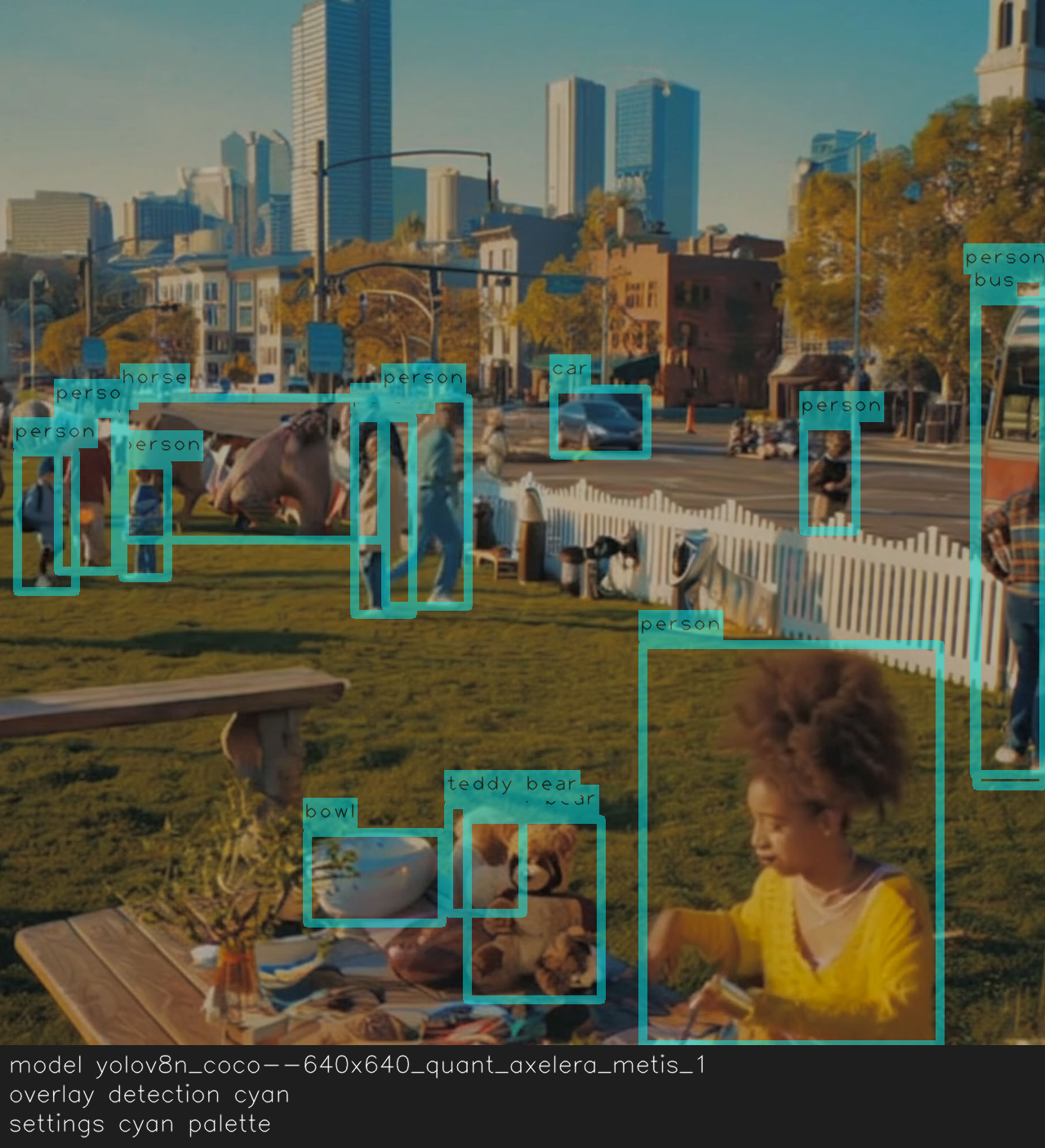 Detection overlay recolored to a cyan palette with translucent fills.