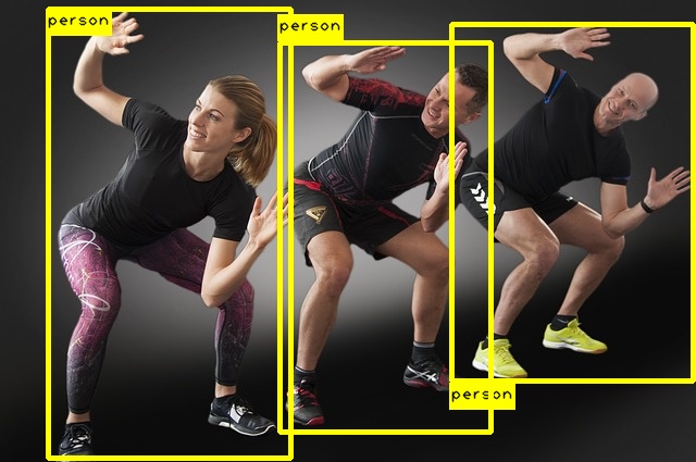 Three people at a crosswalk labeled person.